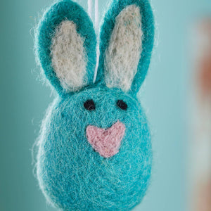 FELT RABBIT EGG DECORATION - BLUE