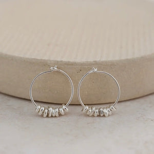 STERLING SILVER NUGGET HOOPS