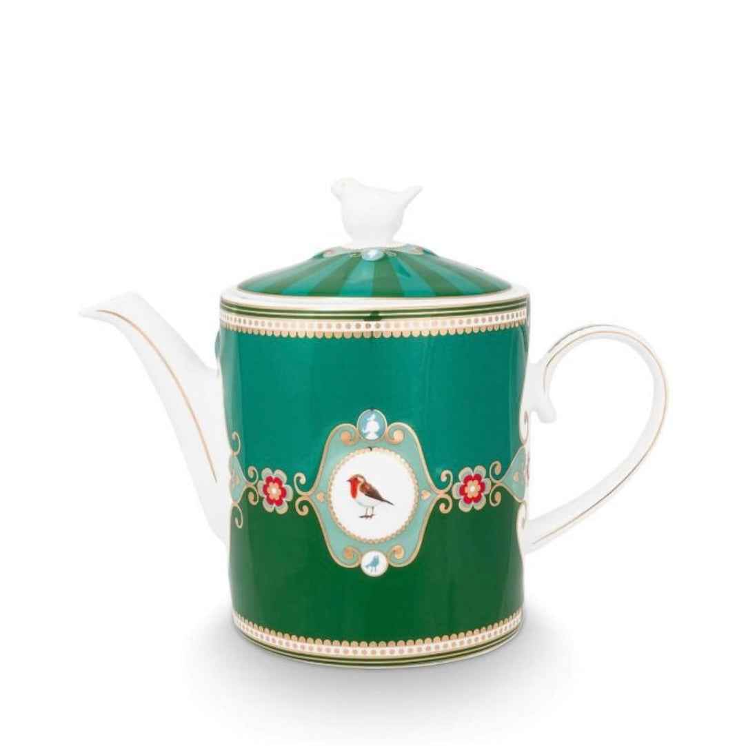 LOVE BIRDS GREEN TEAPOT