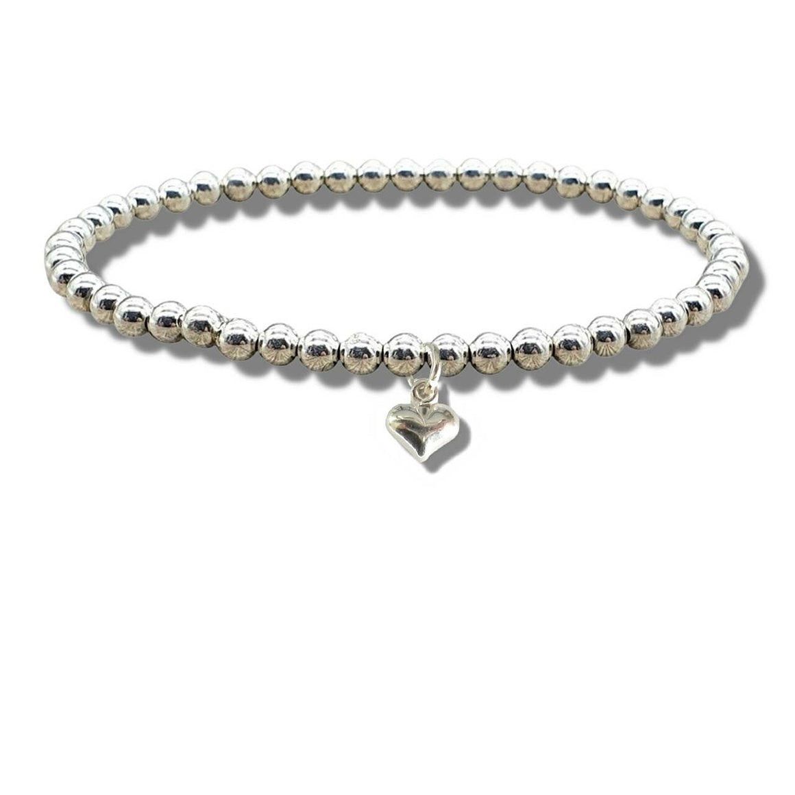 MINI SILVER HEART BEADED BANGLE