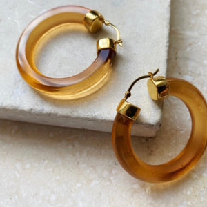 ARIEL HOOP EARRINGS - CITRINE