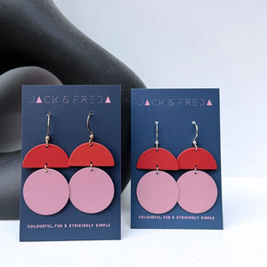 ORLA EARRINGS - DUSKY ROSE AND RUST