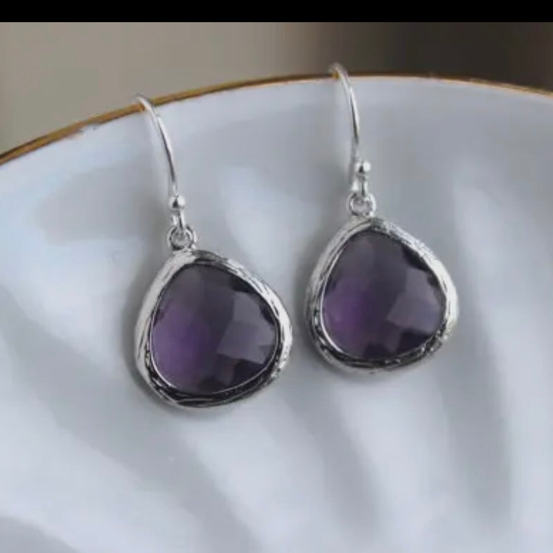 SILVER AMETHYST EARRINGS