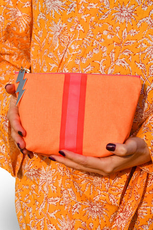 SMALL ORANGE MAKEUP BAG