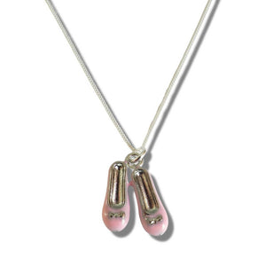 GIRLS BALLET SHOES SILVER NECKLACE