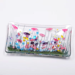 HANDMADE FUSED GLASS - WILDFLOWER SMALL DISH