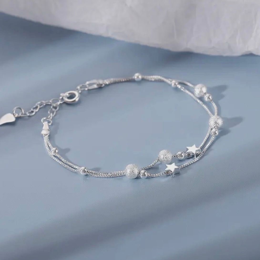STARS AND MOON SILVER BRACELET