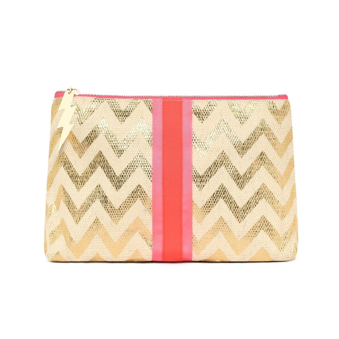 GOLD ZIG ZAG MEDIUM CLUTCH BAG