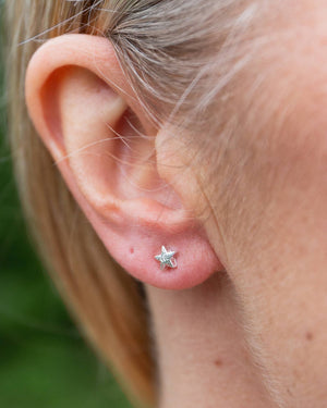 STERLING SILVER MINI STAR STUDS