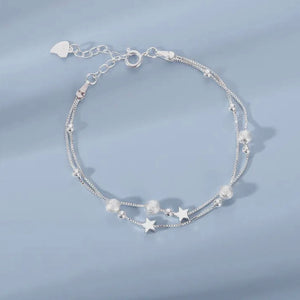 STARS AND MOON SILVER BRACELET