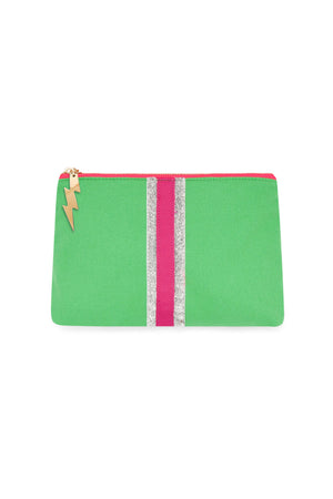 EMERALD LUCKY STRIPE CLUTCH