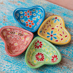 SHYLA HAND PAINTED CERAMIC HEART DISH