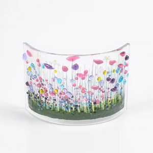 HANDMADE FUSED GLASS - WILDFLOWER CURVE