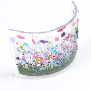 HANDMADE FUSED GLASS - WILDFLOWER CURVE