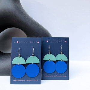 ORLA EARRINGS - ELECTRIC BLUE AND MINT