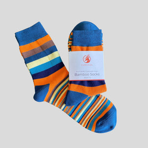 Teal Stripe Bamboo Socks