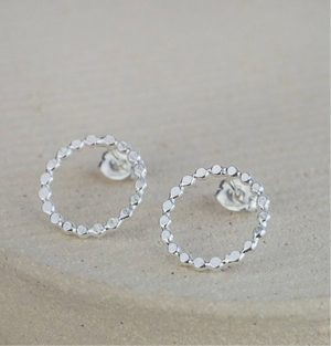 STERLING SILVER DOTTY CIRCLE HOOPS