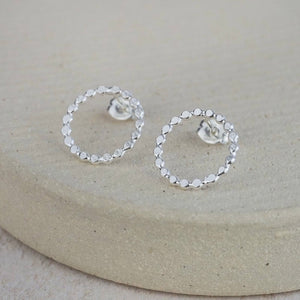 STERLING SILVER DOTTY CIRCLE HOOPS