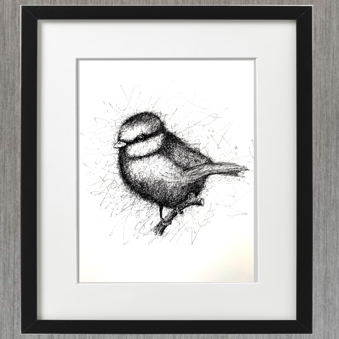 BLUE TIT -  PEN & INK - LIMITED EDITION PRINT