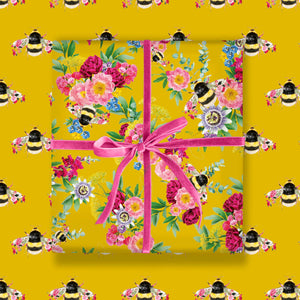 BOTANICAL BEE DOUBLE SIDED GIFT WRAP