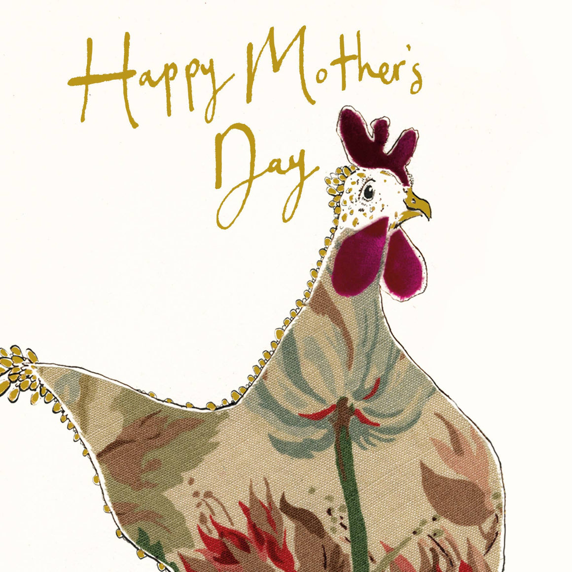 HAPPY MOTHER'S DAY HEN CARD - GOLD FOIL