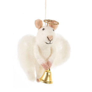 HANDMADE FELT ANGELICA MOUSE CHRISTMAS TREE DECORATION