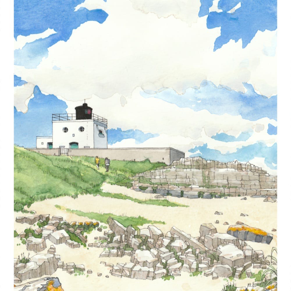 "BAMBURGH LIGHTHOUSE" - A3 FRAMED ORIGINAL OR PRINT