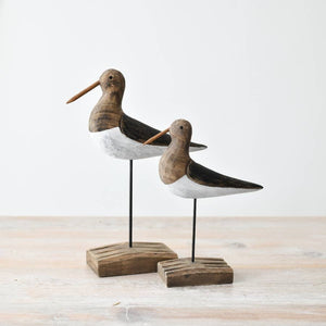 WOODEN BIRD ON BASE - 19cm