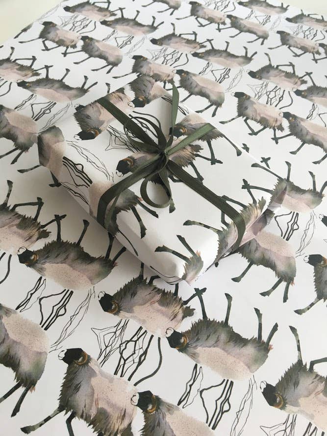 SHEEP WRAPPING PAPER - 4 SHEETS