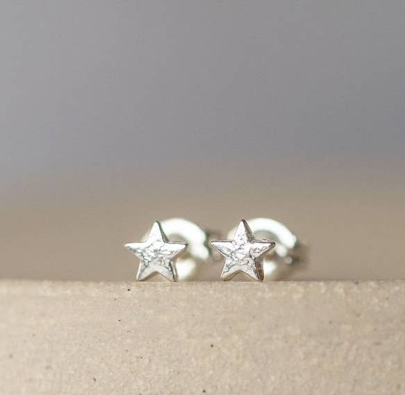 STERLING SILVER MINI STAR STUDS